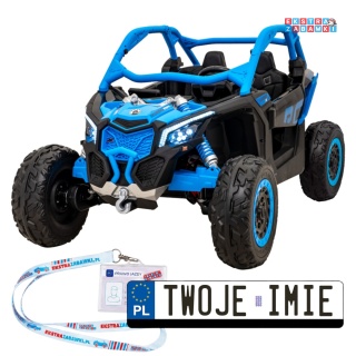 Maverick Turbo RR buggy dwuosobowy na akumulator - niebieski, 4x200W 24V/20Ah, koła EVA, ekoskóra, LED [DK-CA001]