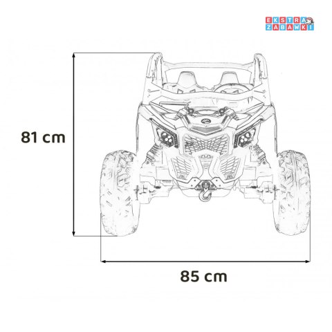 Maverick Turbo RR Buggy na pompowanych kołach dwuosobowy na akumulator - beżowy, 4x200W 24V/20Ah, ekoskóra, LED [DK-CA001.AIR]