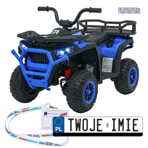 Quad ATV Robust 01 na akumulator - niebieski, 4x35W 12V/7Ah, EVA, LED, ekoskóra [XMX-651]