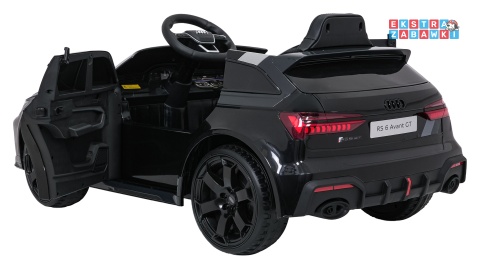 Audi RS6 Avant GT na akumulator - czarny, 4x35W 12V/9Ah, pilot, ekoskóra, EVA, LED, pasy, BT [QLS-8620]