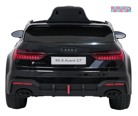 Audi RS6 Avant GT na akumulator - czarny, 4x35W 12V/9Ah, pilot, ekoskóra, EVA, LED, pasy, BT [QLS-8620]