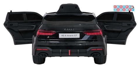 Audi RS6 Avant GT na akumulator - czarny, 4x35W 12V/9Ah, pilot, ekoskóra, EVA, LED, pasy, BT [QLS-8620]