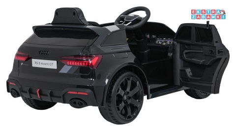 Audi RS6 Avant GT na akumulator - czarny, 4x35W 12V/9Ah, pilot, ekoskóra, EVA, LED, pasy, BT [QLS-8620]