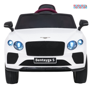 Bentley Bentayga S na akumulator - biały, 2x35W 12V/7Ah, pilot, EVA, LED, ekoskóra, pasy, panel muzyczny [HL-5188]