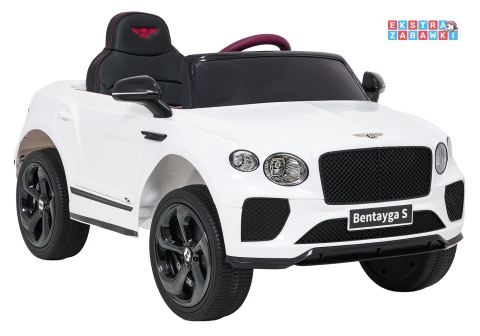 Bentley Bentayga S na akumulator - biały, 2x35W 12V/7Ah, pilot, EVA, LED, ekoskóra, pasy, panel muzyczny [HL-5188]