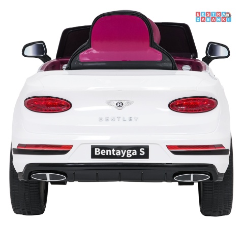Bentley Bentayga S na akumulator - biały, 2x35W 12V/7Ah, pilot, EVA, LED, ekoskóra, pasy, panel muzyczny [HL-5188]