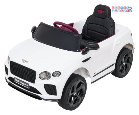 Bentley Bentayga S na akumulator - biały, 2x35W 12V/7Ah, pilot, EVA, LED, ekoskóra, pasy, panel muzyczny [HL-5188]