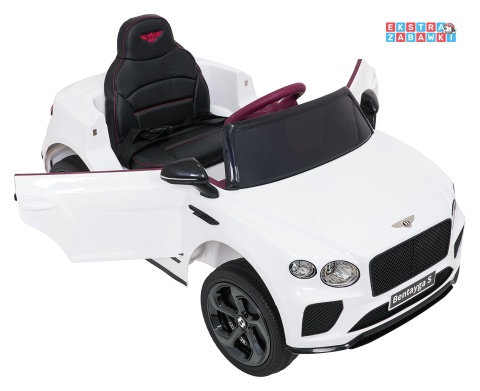 Bentley Bentayga S na akumulator - biały, 2x35W 12V/7Ah, pilot, EVA, LED, ekoskóra, pasy, panel muzyczny [HL-5188]