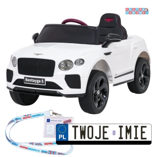 Bentley Bentayga S na akumulator - biały, 2x35W 12V/7Ah, pilot, EVA, LED, ekoskóra, pasy, panel muzyczny [HL-5188]