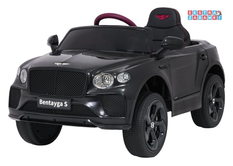 Bentley Bentayga S na akumulator - czarny, 2x35W 12V/7Ah, pilot, EVA, LED, ekoskóra, pasy, panel muzyczny [HL-5188]