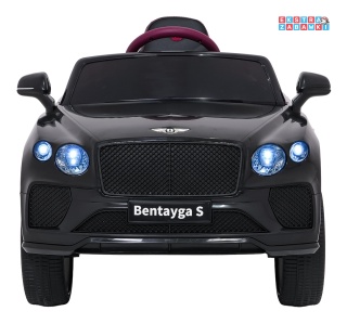 Bentley Bentayga S na akumulator - czarny, 2x35W 12V/7Ah, pilot, EVA, LED, ekoskóra, pasy, panel muzyczny [HL-5188]