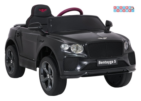 Bentley Bentayga S na akumulator - czarny, 2x35W 12V/7Ah, pilot, EVA, LED, ekoskóra, pasy, panel muzyczny [HL-5188]