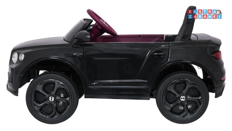 Bentley Bentayga S na akumulator - czarny, 2x35W 12V/7Ah, pilot, EVA, LED, ekoskóra, pasy, panel muzyczny [HL-5188]