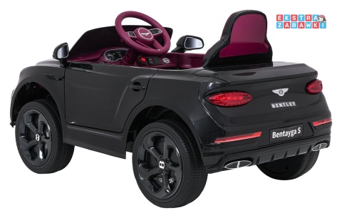 Bentley Bentayga S na akumulator - czarny, 2x35W 12V/7Ah, pilot, EVA, LED, ekoskóra, pasy, panel muzyczny [HL-5188]