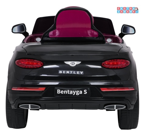 Bentley Bentayga S na akumulator - czarny, 2x35W 12V/7Ah, pilot, EVA, LED, ekoskóra, pasy, panel muzyczny [HL-5188]
