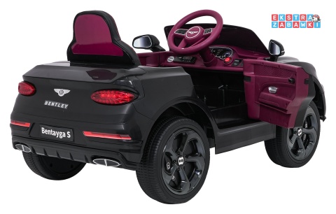 Bentley Bentayga S na akumulator - czarny, 2x35W 12V/7Ah, pilot, EVA, LED, ekoskóra, pasy, panel muzyczny [HL-5188]