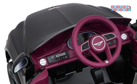 Bentley Bentayga S na akumulator - czarny, 2x35W 12V/7Ah, pilot, EVA, LED, ekoskóra, pasy, panel muzyczny [HL-5188]