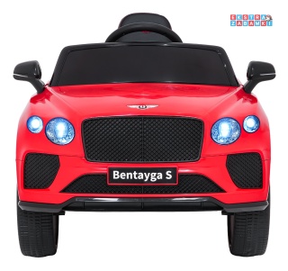 Bentley Bentayga S na akumulator - czerwony, 2x35W 12V/7Ah, pilot, EVA, LED, ekoskóra, pasy, panel muzyczny [HL-5188]