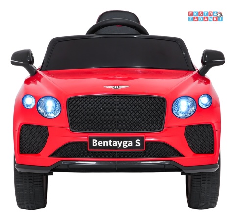 Bentley Bentayga S na akumulator - czerwony, 2x35W 12V/7Ah, pilot, EVA, LED, ekoskóra, pasy, panel muzyczny [HL-5188]