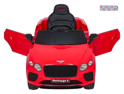 Bentley Bentayga S na akumulator - czerwony, 2x35W 12V/7Ah, pilot, EVA, LED, ekoskóra, pasy, panel muzyczny [HL-5188]