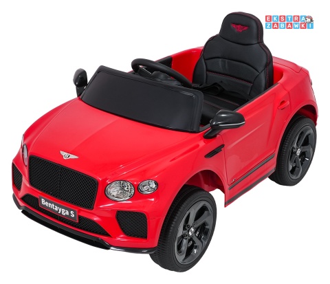 Bentley Bentayga S na akumulator - czerwony, 2x35W 12V/7Ah, pilot, EVA, LED, ekoskóra, pasy, panel muzyczny [HL-5188]