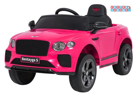 Bentley Bentayga S na akumulator - różowy, 2x35W 12V/7Ah, pilot, EVA, LED, ekoskóra, pasy, panel muzyczny [HL-5188]