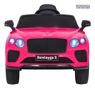 Bentley Bentayga S na akumulator - różowy, 2x35W 12V/7Ah, pilot, EVA, LED, ekoskóra, pasy, panel muzyczny [HL-5188]