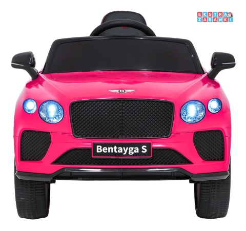 Bentley Bentayga S na akumulator - różowy, 2x35W 12V/7Ah, pilot, EVA, LED, ekoskóra, pasy, panel muzyczny [HL-5188]