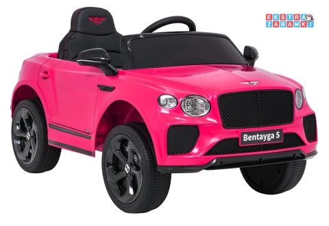 Bentley Bentayga S na akumulator - różowy, 2x35W 12V/7Ah, pilot, EVA, LED, ekoskóra, pasy, panel muzyczny [HL-5188]