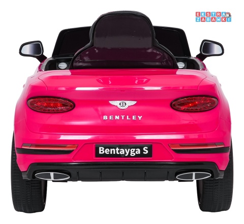 Bentley Bentayga S na akumulator - różowy, 2x35W 12V/7Ah, pilot, EVA, LED, ekoskóra, pasy, panel muzyczny [HL-5188]