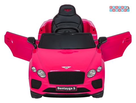 Bentley Bentayga S na akumulator - różowy, 2x35W 12V/7Ah, pilot, EVA, LED, ekoskóra, pasy, panel muzyczny [HL-5188]