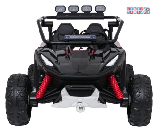 Buggy Turbo 23 na akumulator - czarny, 4x200W 24V/7Ah, pilot, dwuosobowy, EVA, LED, ekoskóra, pas [DM-109]