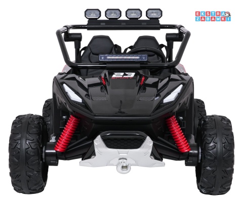 Buggy Turbo 23 na akumulator - czarny, 4x200W 24V/7Ah, pilot, dwuosobowy, EVA, LED, ekoskóra, pas [DM-109]