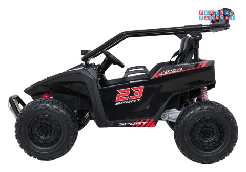Buggy Turbo 23 na akumulator - czarny, 4x200W 24V/7Ah, pilot, dwuosobowy, EVA, LED, ekoskóra, pas [DM-109]