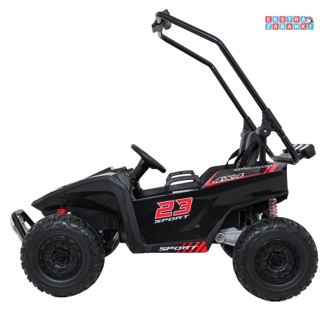 Buggy Turbo 23 na akumulator - czarny, 4x200W 24V/7Ah, pilot, dwuosobowy, EVA, LED, ekoskóra, pas [DM-109]