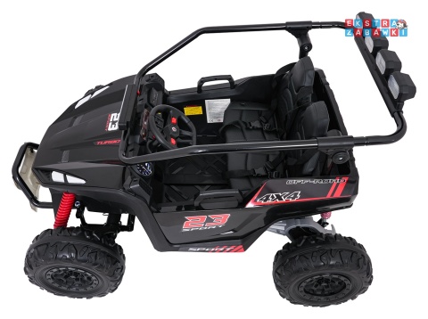 Buggy Turbo 23 na akumulator - czarny, 4x200W 24V/7Ah, pilot, dwuosobowy, EVA, LED, ekoskóra, pas [DM-109]