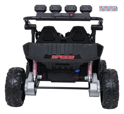 Buggy Turbo 23 na akumulator - czarny, 4x200W 24V/7Ah, pilot, dwuosobowy, EVA, LED, ekoskóra, pas [DM-109]
