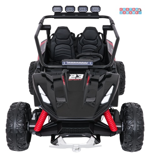 Buggy Turbo 23 na akumulator - czarny, 4x200W 24V/7Ah, pilot, dwuosobowy, EVA, LED, ekoskóra, pas [DM-109]