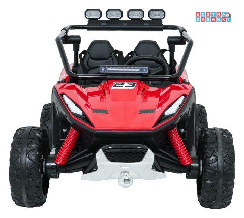 Buggy Turbo 23 na akumulator - czerwony, 4x200W 24V/7Ah, pilot, dwuosobowy, EVA, LED, ekoskóra, pas [DM-109]