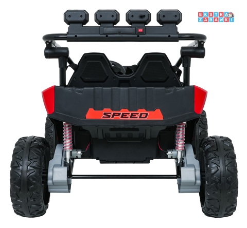 Buggy Turbo 23 na akumulator - czerwony, 4x200W 24V/7Ah, pilot, dwuosobowy, EVA, LED, ekoskóra, pas [DM-109]