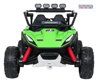 Buggy Turbo 23 na akumulator - zielony, 4x200W 24V/7Ah, pilot, dwuosobowy, EVA, LED, ekoskóra, pas [DM-109]