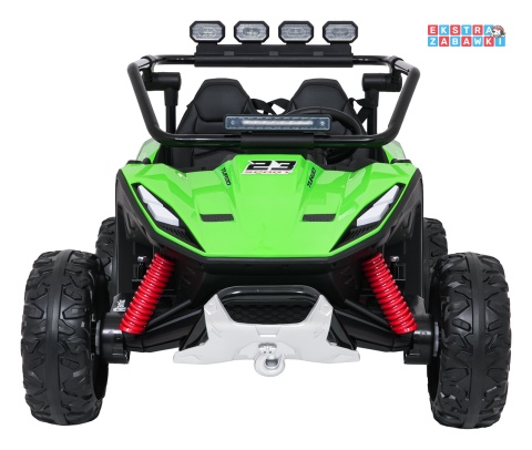 Buggy Turbo 23 na akumulator - zielony, 4x200W 24V/7Ah, pilot, dwuosobowy, EVA, LED, ekoskóra, pas [DM-109]