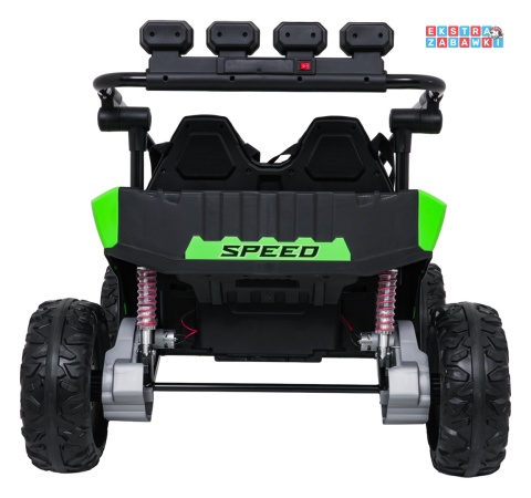 Buggy Turbo 23 na akumulator - zielony, 4x200W 24V/7Ah, pilot, dwuosobowy, EVA, LED, ekoskóra, pas [DM-109]