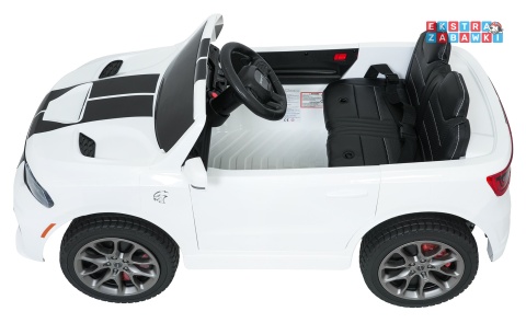 Dodge Durango SUV na akumulator - biały, 2x35W 12V/7Ah, pilot, wolny start, EVA, LED, panel muzyczny, ekoskóra [XB-1138]