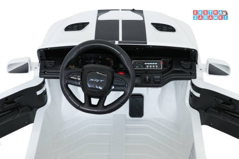 Dodge Durango SUV na akumulator - biały, 2x35W 12V/7Ah, pilot, wolny start, EVA, LED, panel muzyczny, ekoskóra [XB-1138]