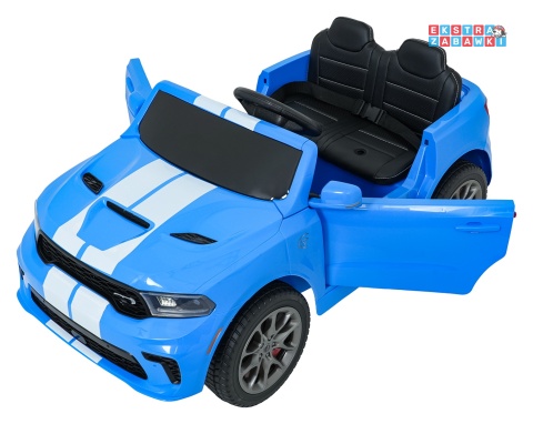 Dodge Durango SUV na akumulator - niebieski, 2x35W 12V/7Ah, pilot, wolny start, EVA, LED, panel muzyczny, ekoskóra [XB-1138]