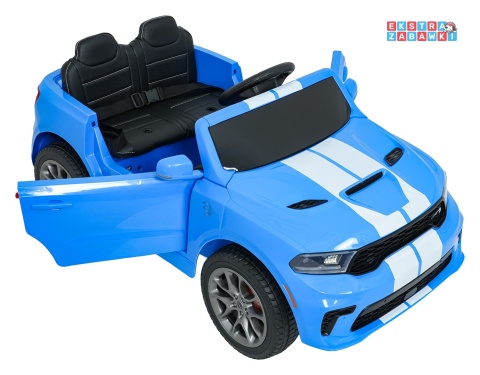 Dodge Durango SUV na akumulator - niebieski, 2x35W 12V/7Ah, pilot, wolny start, EVA, LED, panel muzyczny, ekoskóra [XB-1138]