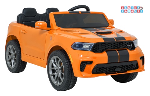 Dodge Durango SUV na akumulator - pomarańczowy, 2x35W 12V/7Ah, pilot, wolny start, EVA, LED, panel muzyczny, ekoskóra [XB-1138]