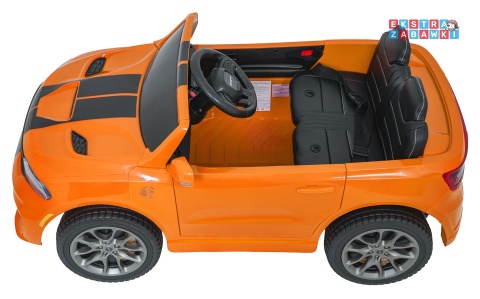 Dodge Durango SUV na akumulator - pomarańczowy, 2x35W 12V/7Ah, pilot, wolny start, EVA, LED, panel muzyczny, ekoskóra [XB-1138]