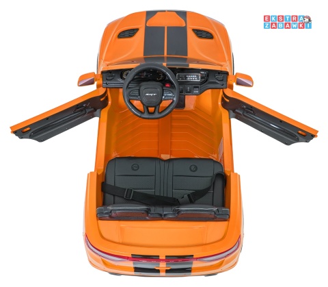 Dodge Durango SUV na akumulator - pomarańczowy, 2x35W 12V/7Ah, pilot, wolny start, EVA, LED, panel muzyczny, ekoskóra [XB-1138]